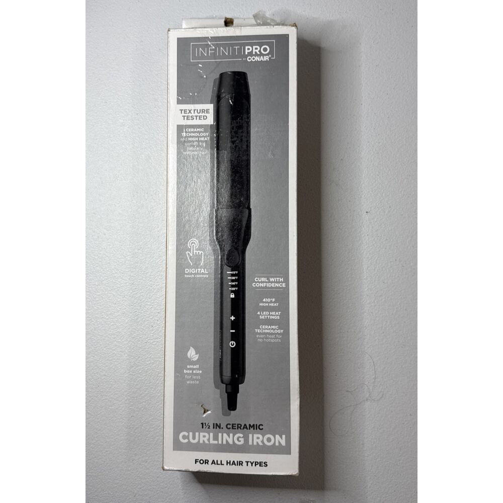 InfinitiPro by CONAIR 1.5” Ceramic Curling Iron Digital CD409 Black - Picture 3 of 5